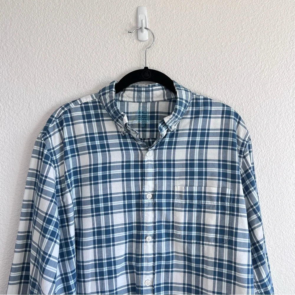 J. Crew Men’s Long‎ Sleeve Madras Oxford Shirt